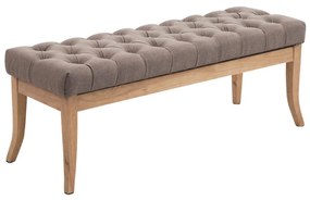 Banco Ramses em tecido com estrutura em antigo claro 46 x 120 x 38 cm Castanho acinzentado