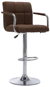 Bancos de bar 2 pcs tecido castanho