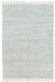 vidaXL Tapete chindi tecido à mão 80x160 cm couro cinzento-claro