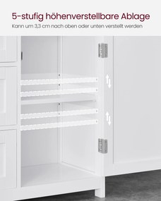 Armário de casa de banho 30 x 60 x 80 cm com 3 gavetas Branco