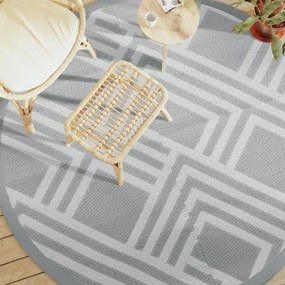 Tapete de exterior Ø200 cm ARAKIL PP cinzento