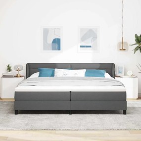 Cama Box Spring com Colchão vidaXL Cinza Escuro 200x200 cm Tecido