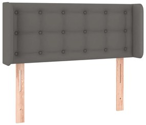 Cabeceira cama c/ LED 93x16x78/88 cm couro artificial cinzento
