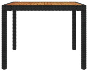 9 pcs conjunto jantar exterior com almofadões vime PE preto