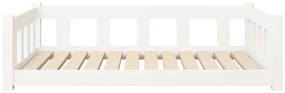 Cama para cães 105,5x75,5x28 cm madeira de pinho maciça branco
