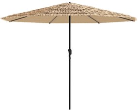 Guarda-sol de jardim com poste de aço 324x324x247 cm castanho
