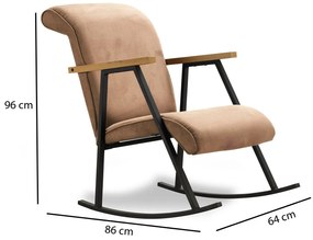 Cadeira de Balanço Yoka – Castanho Claro – 86x71x65 cm