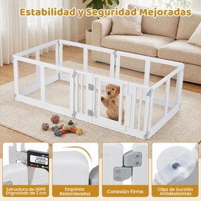 Parque para Cães, 89 x 89 x 57 cm, 6 Painéis Transparentes, Branco