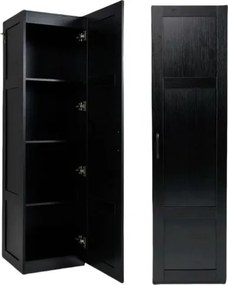 Armário Despensa 38 x 40 x 149 cm com 4 níveis e porta para cozinha e sala de estar Preto