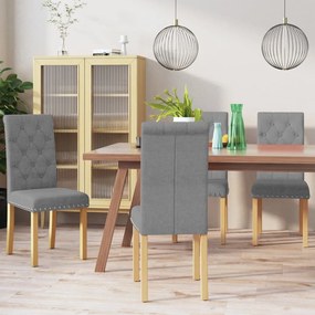 vidaXL Cadeiras de jantar 4 pcs tecido cinzento-claro