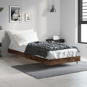 Estrutura cama 75x190 cm derivados de madeira carvalho fumado