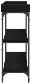 Console vidaXL Preto Carvalho 100x30x80 cm Madeira Engenharia e Aço