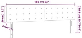 Cabeceira de cama c/ luzes LED veludo 160x5x78/88 cm preto