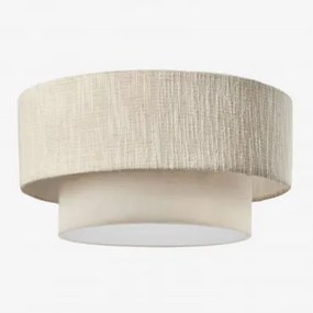 Luminária De Teto Lumira Gardénia Branco - Crema Linho & Ø40 Cm - Sklum
