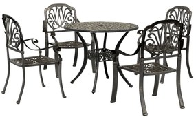 vidaXL 5 pcs conjunto de jantar para jardim alumínio fundido bronze