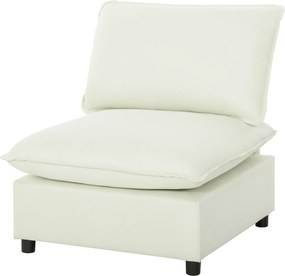 Poltrona de sala  146 x 85 x 78 cm moderno sem braços, com assento largo e almofadas grossas, creme