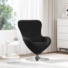 Poltrona Egg vidaXL Veludo Preto