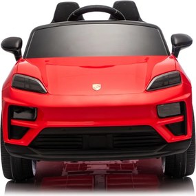 Carro elétrico para Crianças 2 a 6 anos 12V 4x4 Porsche Macan, Rodas de espuma EVA, Controle remoto Vermelho