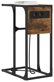Mesa-de-cabeceira Carvalho fumado 41.5 x 26 x 60.5 cm