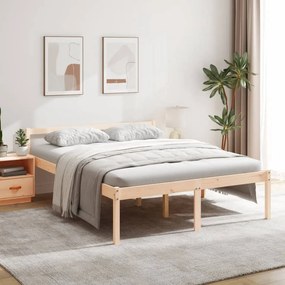 vidaXL Cama para idosos king size 150x200 cm pinho maciço
