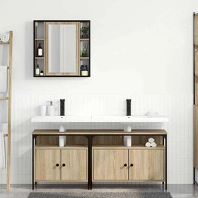 Conjunto de Armários para Banheiro 3 pcs Carvalho sonoma