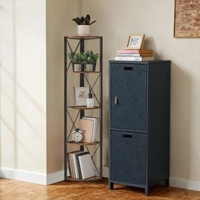 Estante de canto com 5 níveis, 160 cm de altura Castanho Vintage-preto