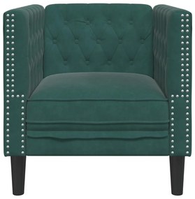 Sofá chesterfield veludo verde-escuro
