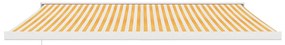 Toldo retrátil 4x3 m tecido e alumínio amarelo e branco