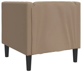 Sofá chesterfield couro artificial cappuccino
