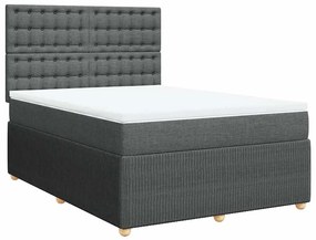 Cama com molas/colchão 140x200 cm tecido cinzento-escuro