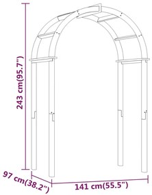 Arco 141x97x243 cm pinho maciço impregnado