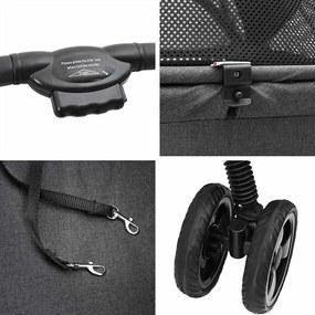 Carrinho de Pet Dobrável Preto 81 x 47 x 99 cm Tecido Oxford