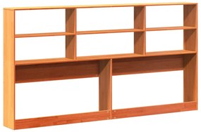 Cabeceira com arrumação 200 cm pinho maciço castanho-mel