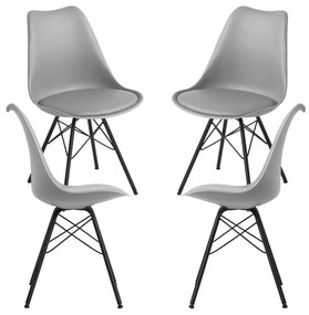 Pack 4 Cadeiras Tilsen Metalizado - Cinza claro