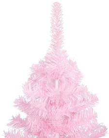 Árvore Natal artificial pré-iluminada c/ bolas PVC rosa