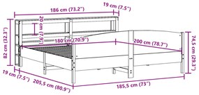 Cama sem colchão 180x200 cm madeira de pinho maciça