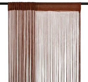 Cortinas de fios 2 pcs 100x250 cm castanho