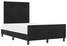 Estrutura de Cama de Veludo Preto vidaXL 120x200 cm