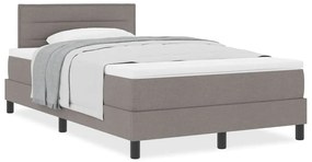 Cama Box Spring com Colchão Taupe 120x200 cm Tecido