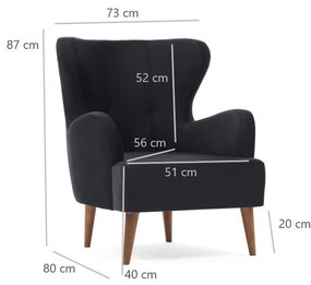 Cadeira Wing Karina – Antracite – 73x87x80 cm