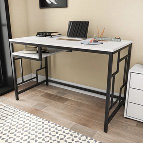 Secretária Kennesaw – Preto e Branco – 120x60x74,8 cm