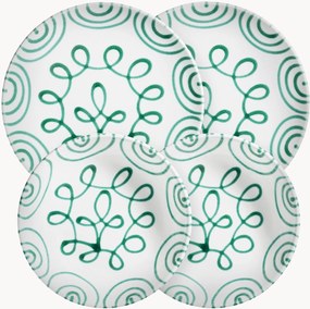 Conjunto de loiça artesanal Grüngeflammt, 2 pessoas, conjunto de 4
