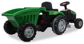 Tractor a pedais para crianças com reboque Strong Bull Verde