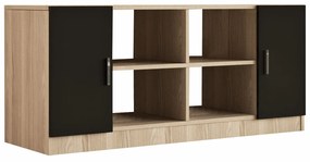 Armário Multiusos VO6 – Carvalho/Preto – 139,8x61,8x46,3 cm