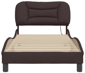 Estrutura de cama com LED sem colchão 90x200 cm tecido