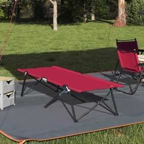 Cama Solar Dobrável com Bolsa Vermelha Tecido Oxford 600D