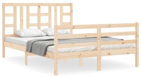 Estrutura de cama de casal com cabeceira madeira maciça