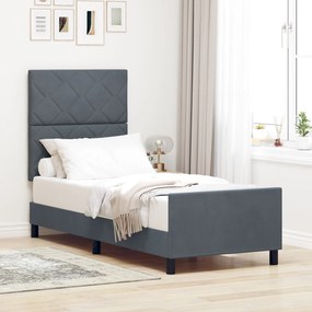 Cama vidaXL Cinza Escuro 80x200 cm Veludo