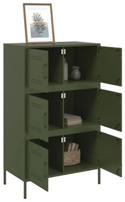 Aparador alto 68x39x113 cm aço verde azeitona