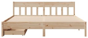 Cama sem colchão 200x200 cm madeira de pinho maciça